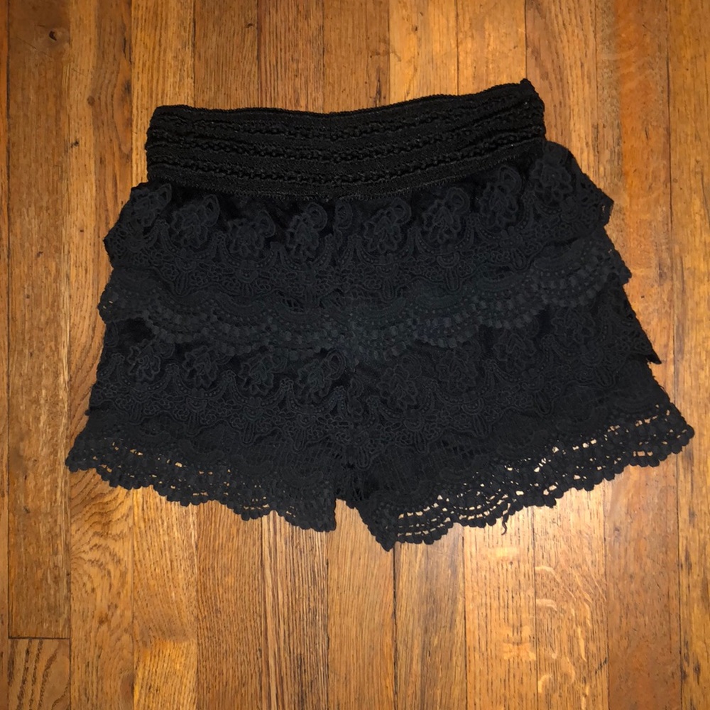 Woman’s black lace shorts